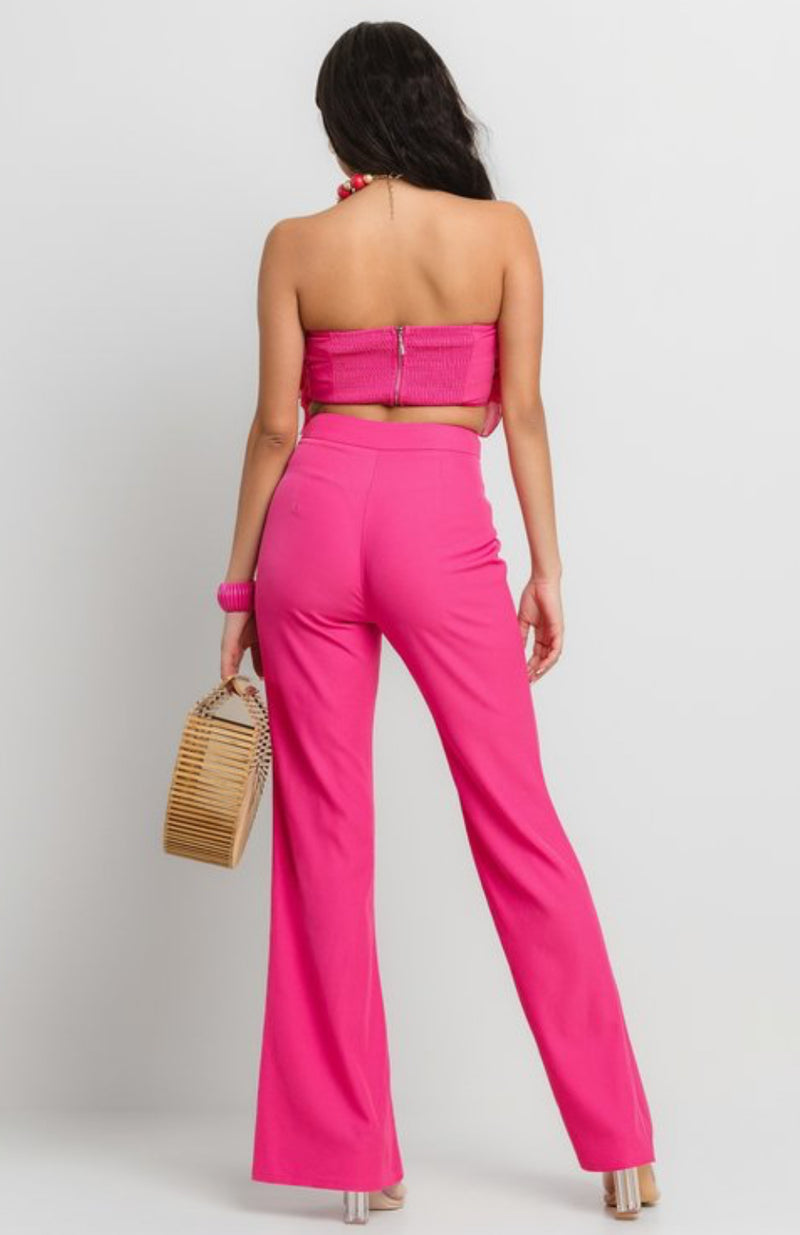 Ruffle Tube Top and Matching Pants Set