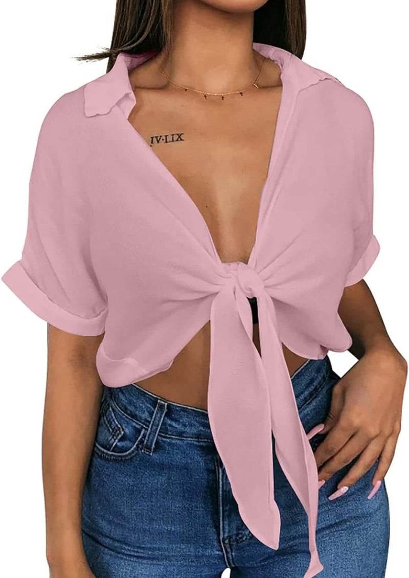 Sexy V-Neck Bat Wing Short Sleeve Top