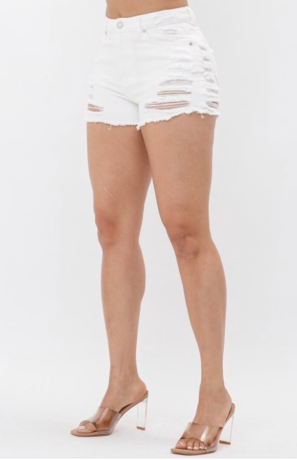 Distressed Solid Shorts with Pockets